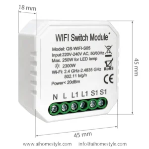 1 Gang Mini Wi-Fi Relay Switch
