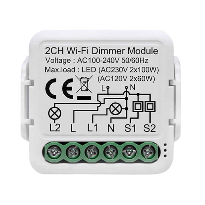2 Gang Switch Module Dimmer