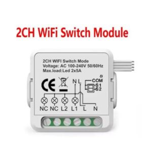 2 Gang WiFi Smart Switch Module No Neutral - موديول مفتاح ذكي 2 خط بدون نيوترال