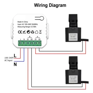 2 Channel WiFi Energy Monitor 80A - عداد استهلاك كهرباء ذكي 2 قناة | EBS Company