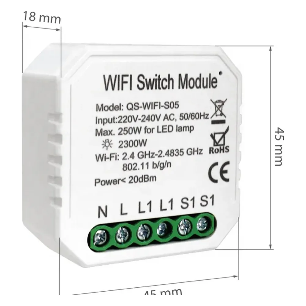 1 Gang Mini WiFi Relay Switch - ريلاي ذكي صغير 1 خط | EBS Company